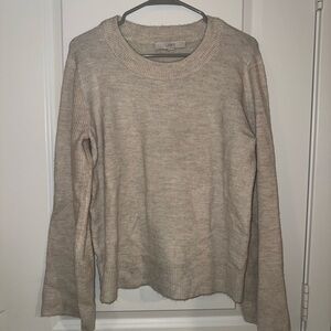 LOFT Women's Beige Crew Neck Sweater